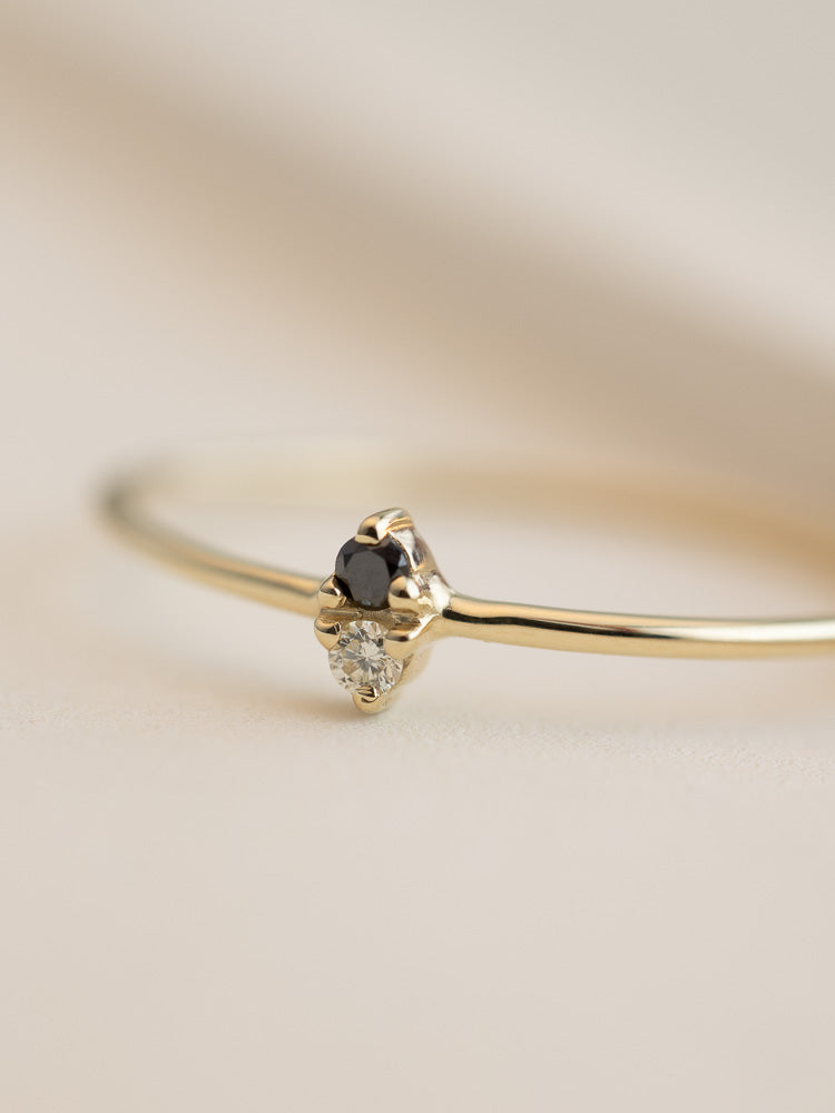 Dainty gold ring with small deals diamond