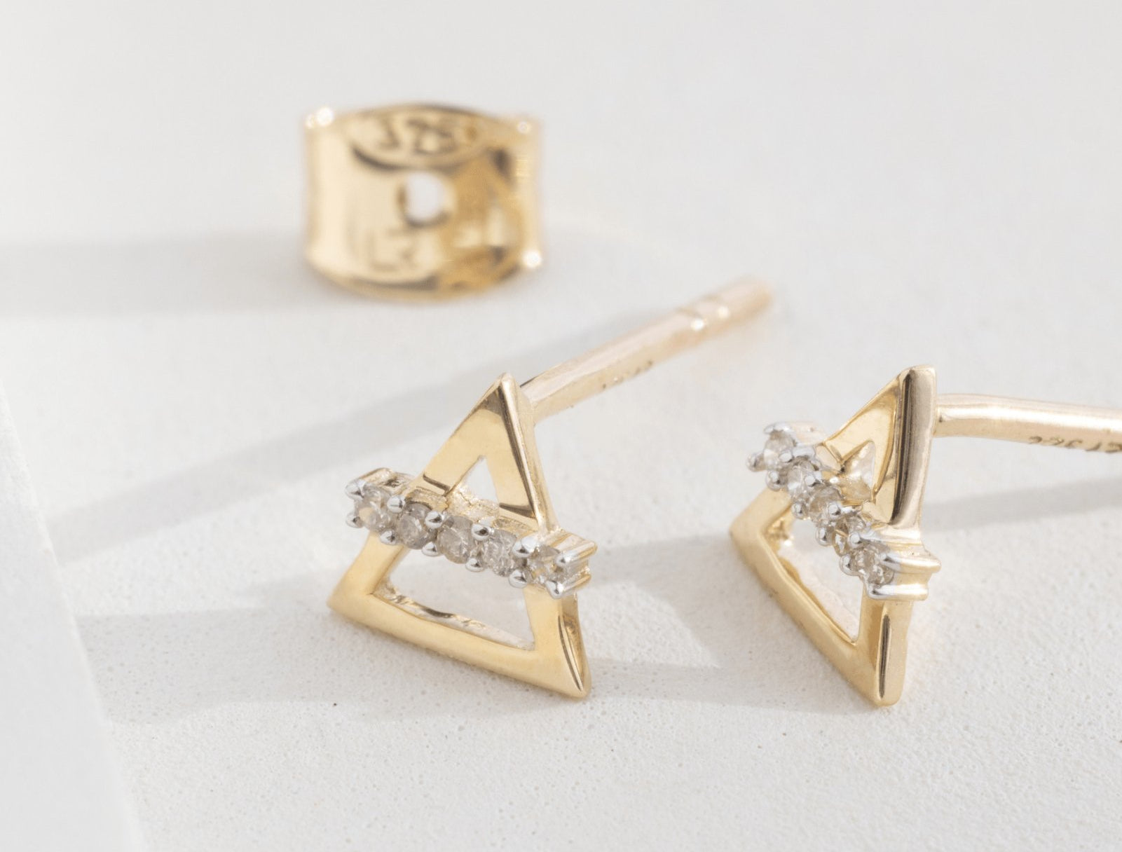 Picture of Luna Rae Solid 9k Gold Air Element Studs