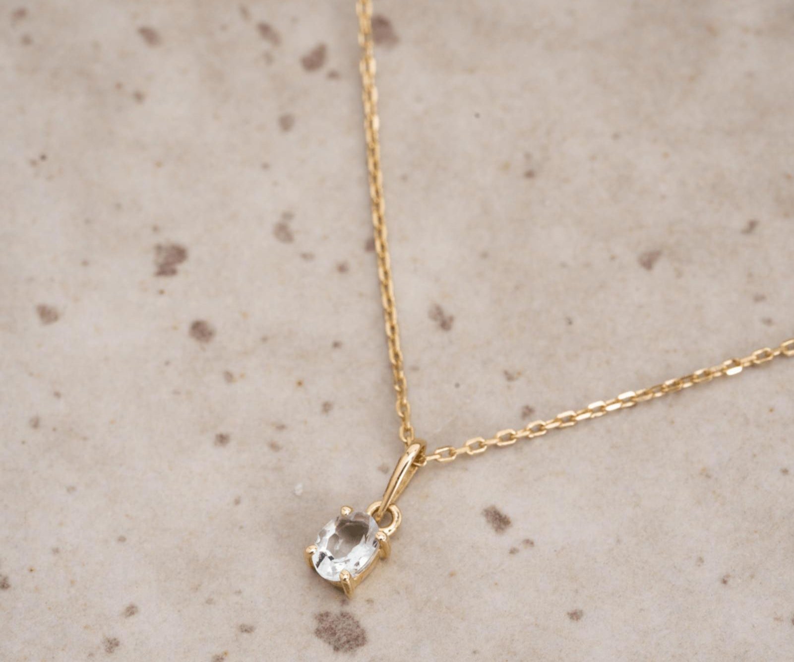 Picture of Luna Rae Solid 9k Gold Aquamarine Necklace