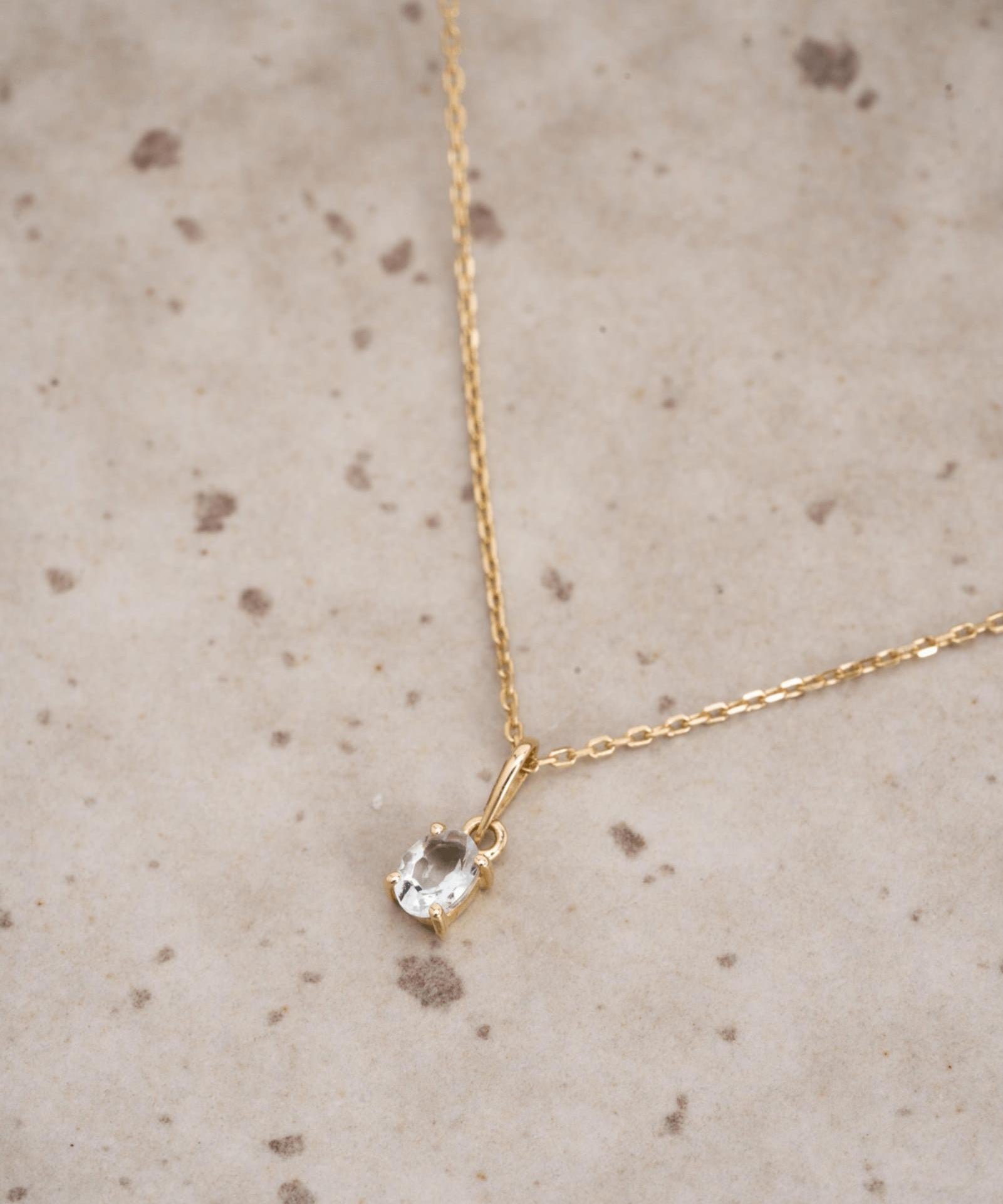 Picture of Luna Rae Solid 9k Gold Aquamarine Necklace