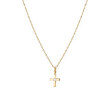 Yellow Gold Diamond Cross Necklace