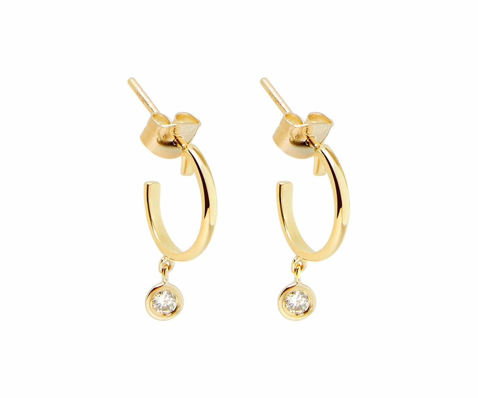 Picture of Luna Rae Solid 9k Gold Diamond Sky Hoops