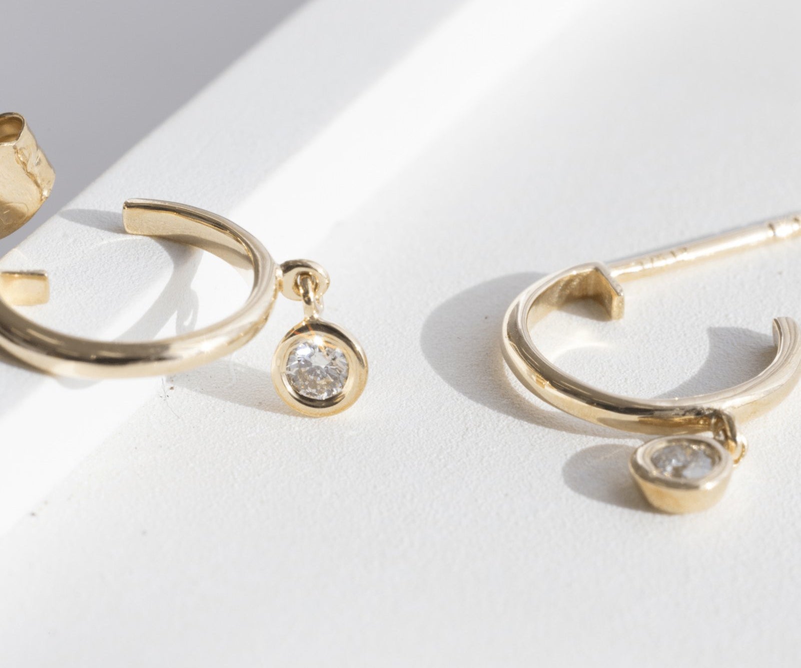 Picture of Luna Rae Solid 9k Gold Diamond Sky Hoops