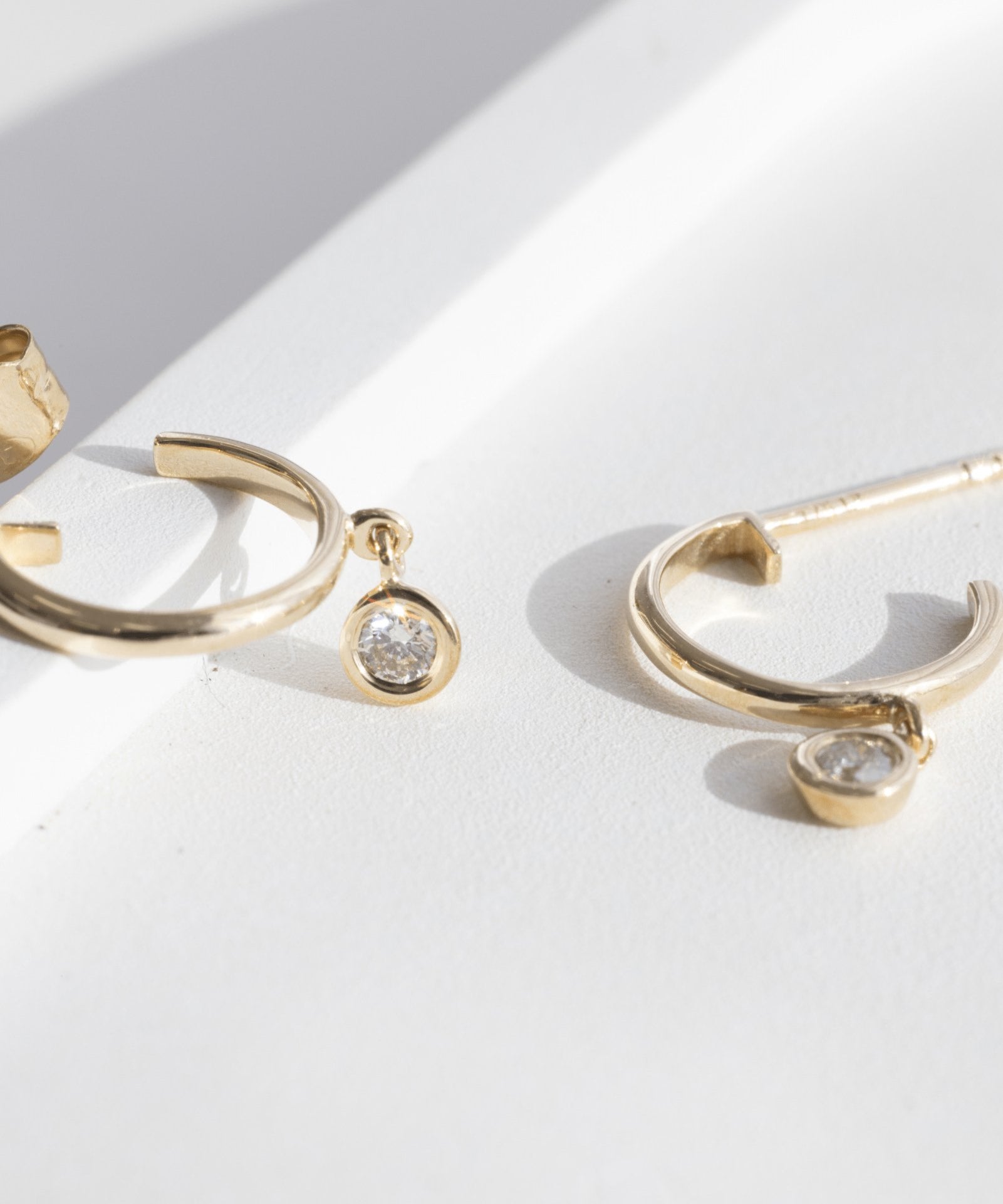Picture of Luna Rae Solid 9k Gold Diamond Sky Hoops