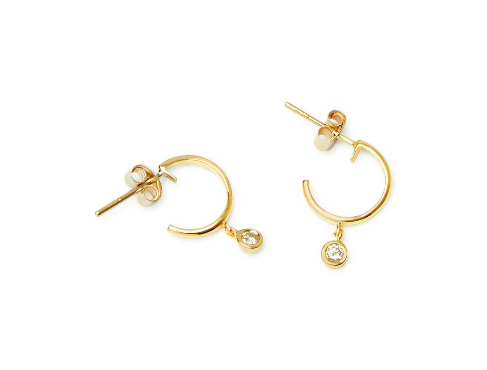 Picture of Luna Rae Solid 9k Gold Diamond Sky Hoops