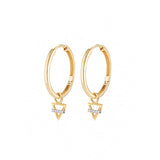 Solid Gold Earth Element Hoops