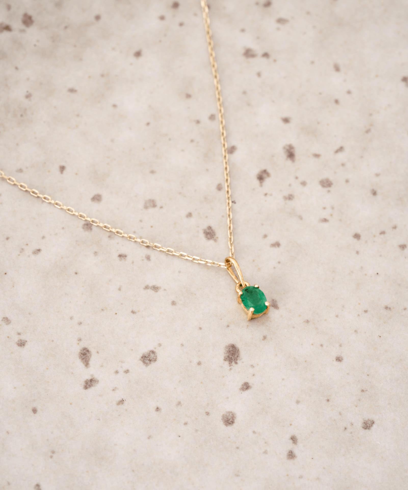 Picture of Luna Rae Solid 9k Gold Emerald Necklace