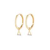 Solid Gold Fire Element Hoops