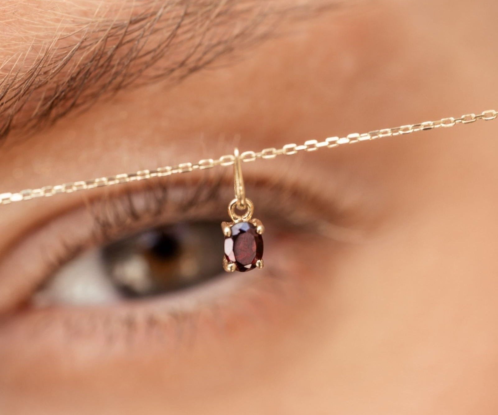 Picture of Luna Rae Solid 9k Gold Garnet Necklace