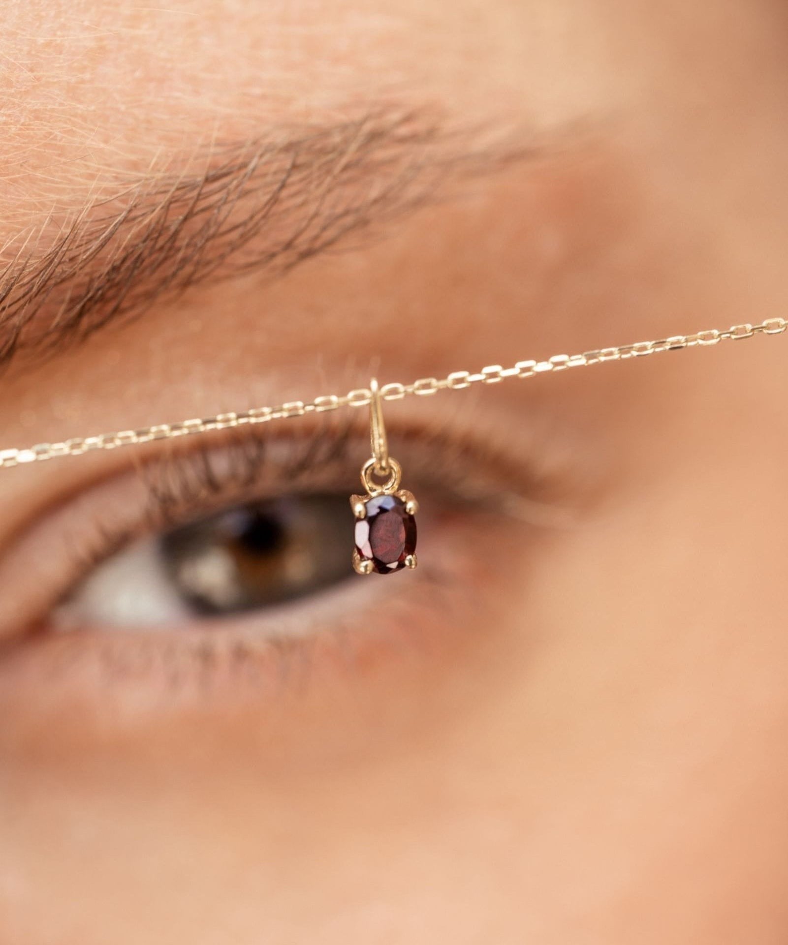 Picture of Luna Rae Solid 9k Gold Garnet Necklace