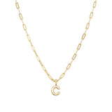 Gold Vermeil Paperclip Bubble Letter Necklace