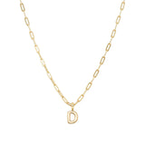 Gold Vermeil Paperclip Bubble Letter Necklace