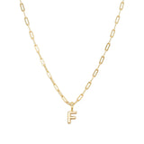 Gold Vermeil Paperclip Bubble Letter Necklace