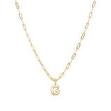 Gold Vermeil Paperclip Bubble Letter Necklace