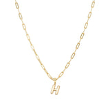 Gold Vermeil Paperclip Bubble Letter Necklace