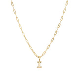 Gold Vermeil Paperclip Bubble Letter Necklace
