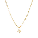 Gold Vermeil Paperclip Bubble Letter Necklace