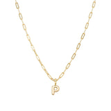 Gold Vermeil Paperclip Bubble Letter Necklace
