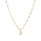Gold Vermeil Paperclip Bubble Letter Necklace