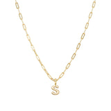 Gold Vermeil Paperclip Bubble Letter Necklace