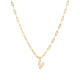 Gold Vermeil Paperclip Bubble Letter Necklace