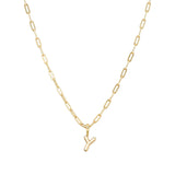 Gold Vermeil Paperclip Bubble Letter Necklace