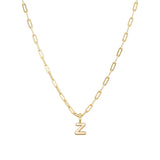 Gold Vermeil Paperclip Bubble Letter Necklace