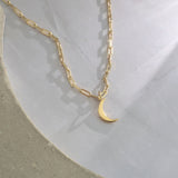 Gold Vermeil Paperclip Crescent Necklace