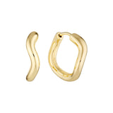 Gold Vermeil Waved Hoops - Medium