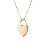 Solid Gold Heart Imprint Necklace