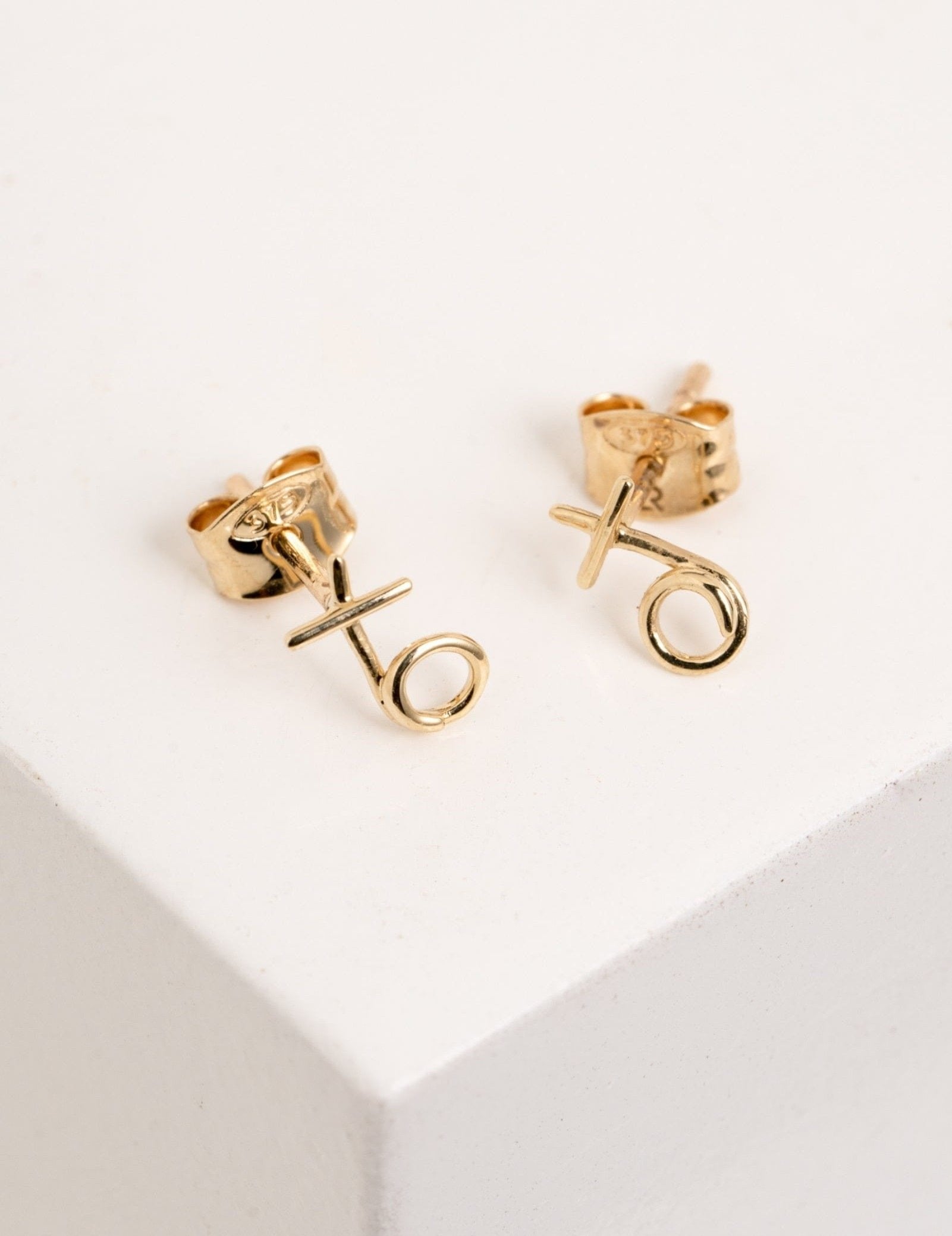 Picture of Luna Rae Solid 9k Gold Kiss Hug Studs