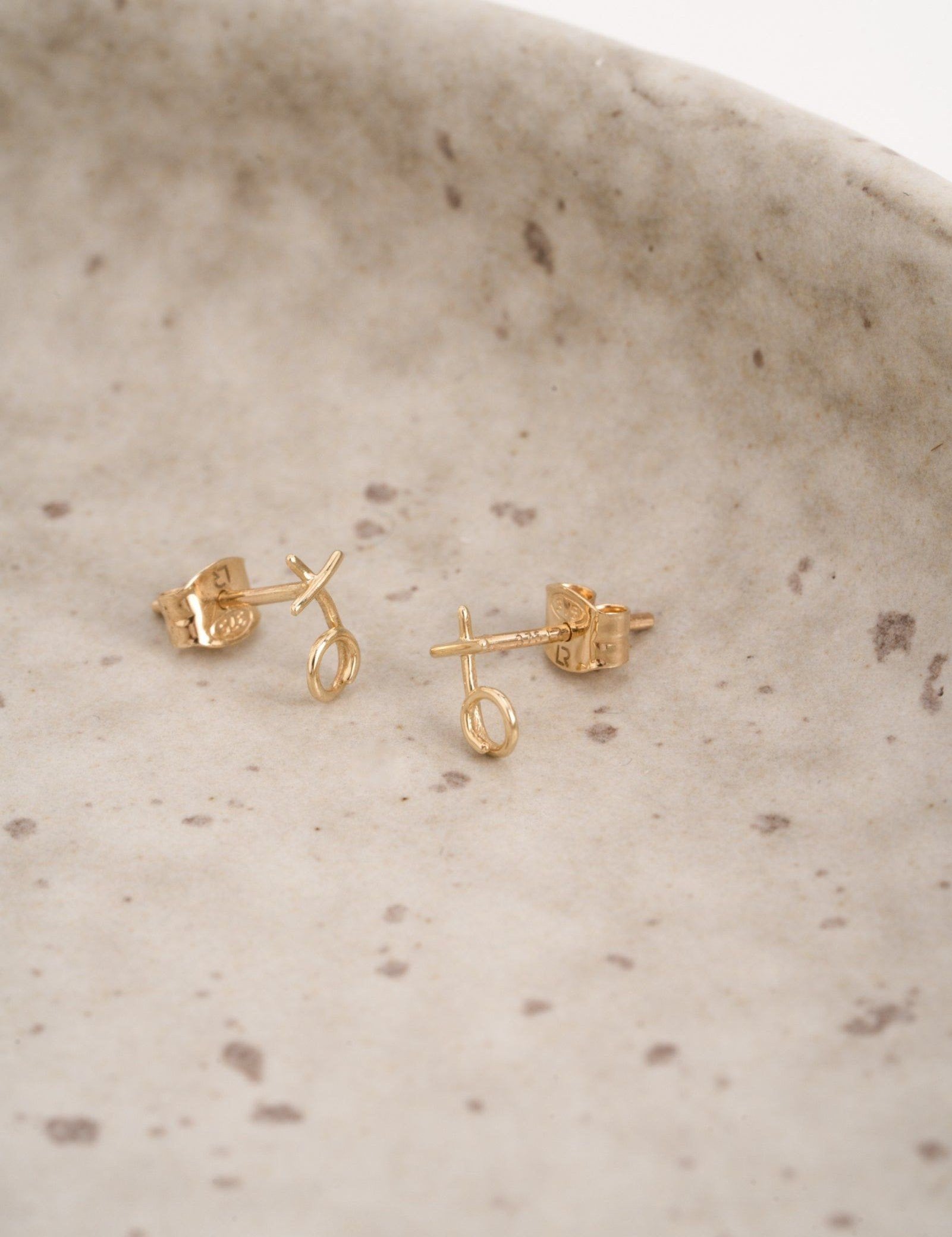 Picture of Luna Rae Solid 9k Gold Kiss Hug Studs