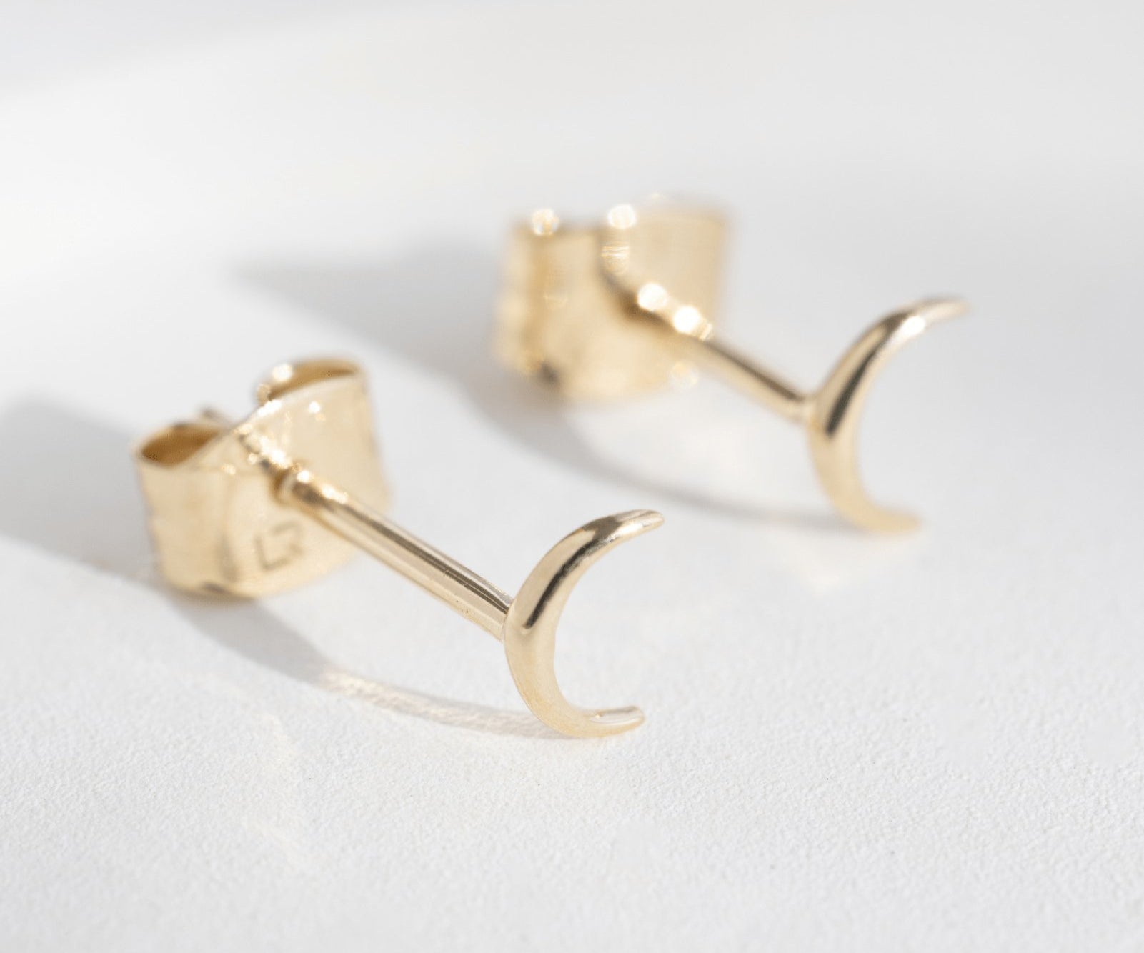 Picture of Luna Rae Solid 9k Gold Moon Studs