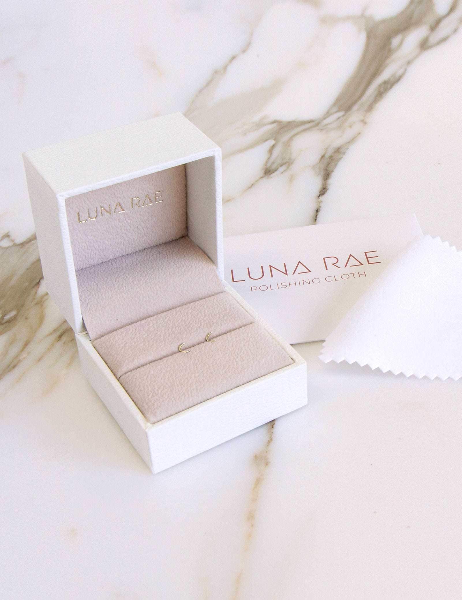 Picture of Luna Rae Solid 9k Gold Moon Studs