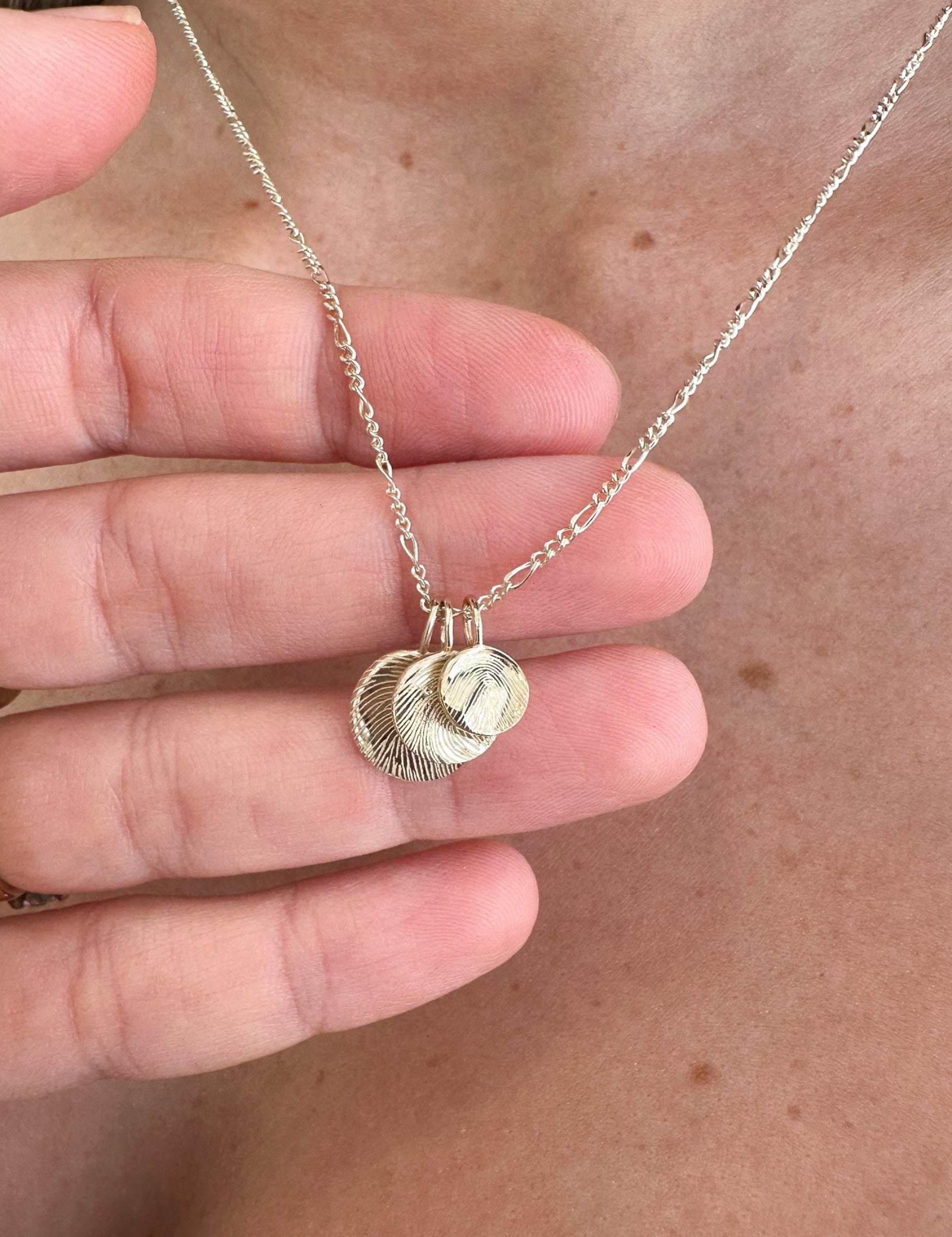 Multi Stacked Waved Disc Necklace