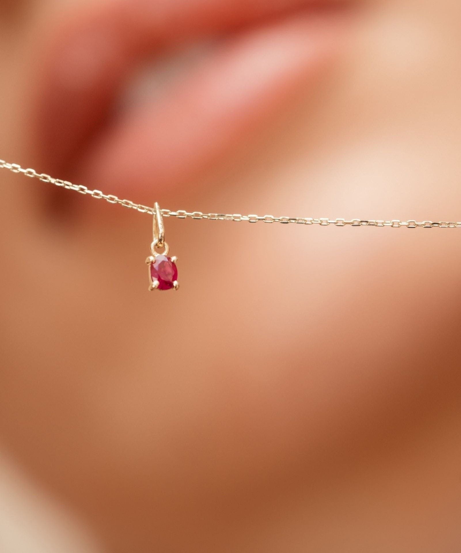 Picture of Luna Rae Solid 9k Gold Ruby Necklace