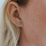 Silver Kiss Hug Studs