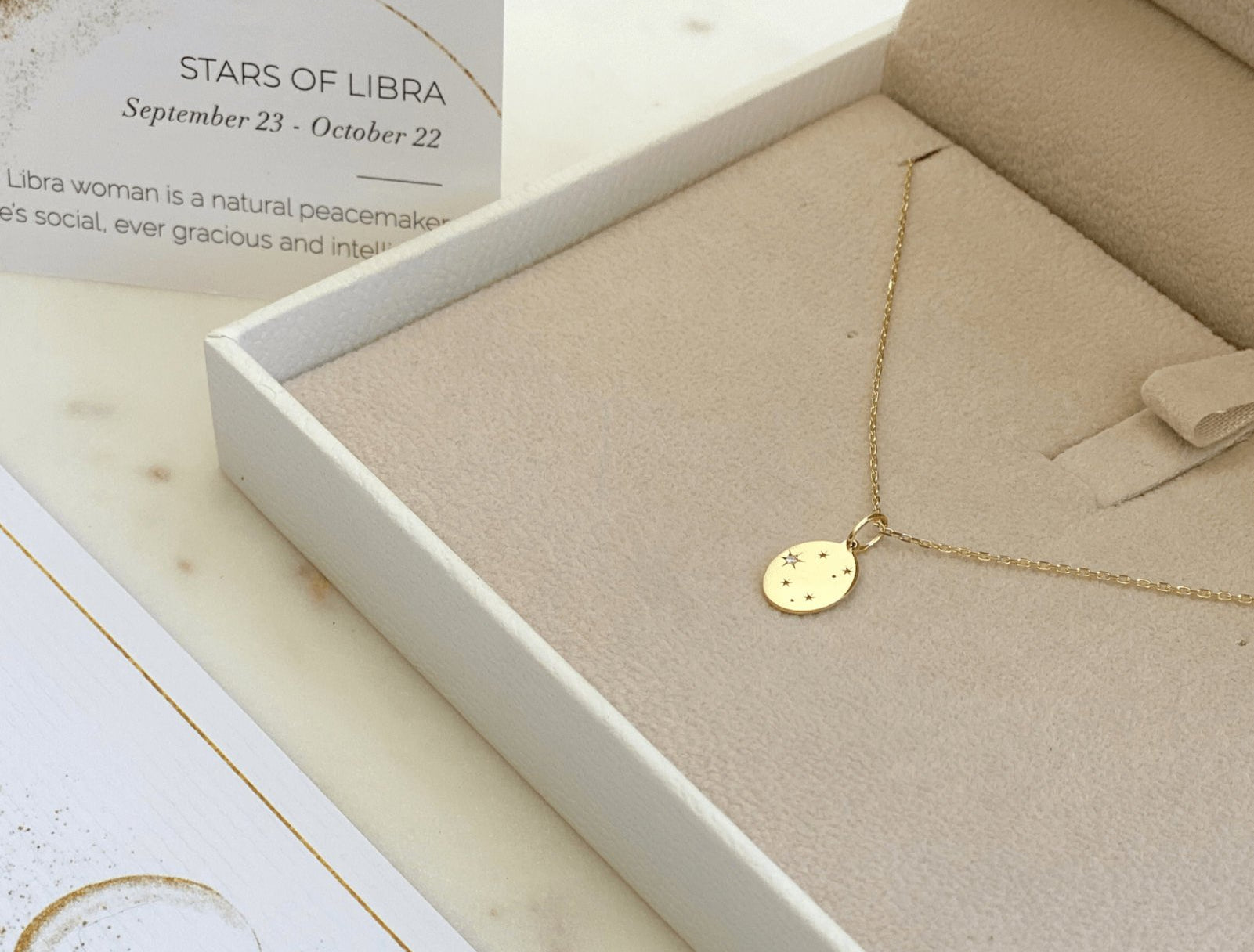 Picture of Luna Rae Solid 9k Gold Stars of Libra