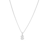 Sterling Silver Classic Bubble Letter Necklace