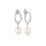 Sterling Silver Echo Pearl Earrings