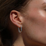 Sterling Silver Edge Hoops