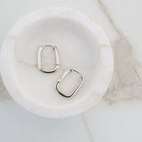 Sterling Silver Edge Hoops