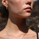 Sterling Silver Edge Hoops