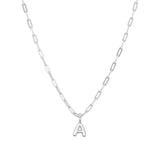 Sterling Silver Paperclip Bubble Letter Necklace