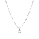 Sterling Silver Paperclip Bubble Letter Necklace