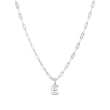 Sterling Silver Paperclip Bubble Letter Necklace