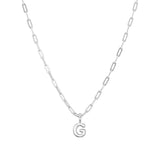 Sterling Silver Paperclip Bubble Letter Necklace