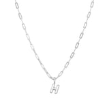 Sterling Silver Paperclip Bubble Letter Necklace