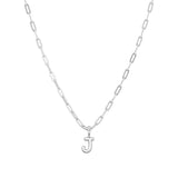 Sterling Silver Paperclip Bubble Letter Necklace