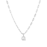Sterling Silver Paperclip Bubble Letter Necklace
